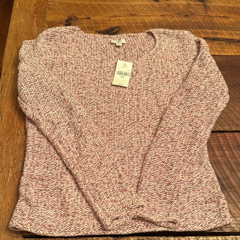 J. Jill Pink and White Knit Sweater
